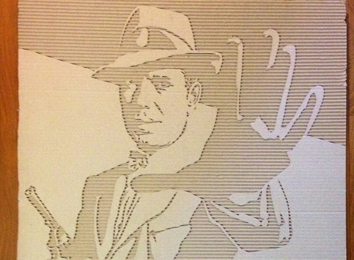 Военный из картона самодельный барельеф